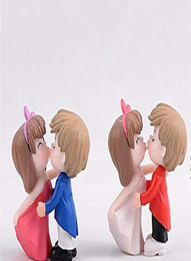 BHOOLU&GOOLU Resin Sweety Lovers Couple Kissing Style 14 Figurine Miniature Set - 4 pcs (Multicolor, Small) - Image 4